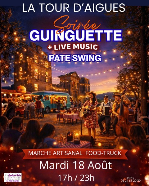 Marché artisanal nocturne, soirée guinguette